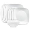 Corelle® Square™ Pure White 12-piece Dinnerware Set. Service for 4