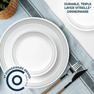 Alternative view of Corelle® Mystic Gray 18-piece Mugless Dinnerware Set. Service for 6