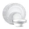 Corelle® Delicate Grid 12-piece Dinnerware Set. Service for 4