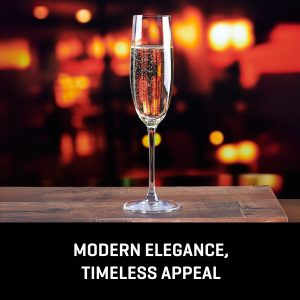 Alternative view of Lucaris Bangkok Bliss Champagne Flute Glasses (4-Pieces). 6-ounce. Dishwasher Safe. Lead-free Crystalline