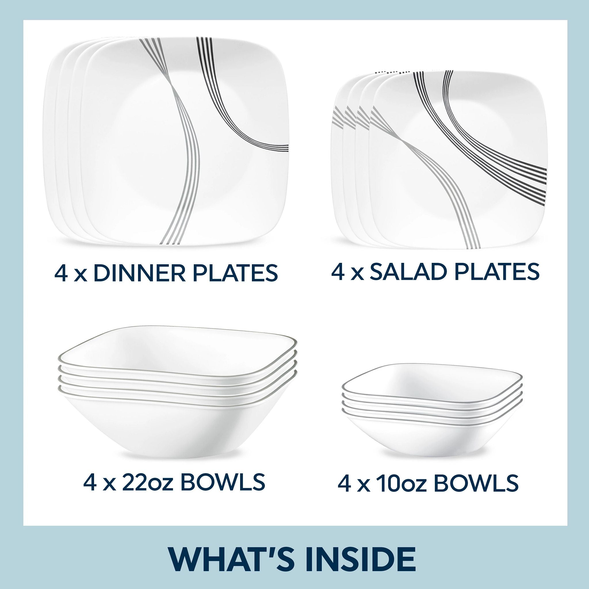Corelle® Urban Arc 16-piece Dinnerware Set. Service for 4 - Image 2