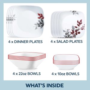 Alternative view of Corelle® Kyoto Leaves 16-piece Dinnerware Set. Service for 4