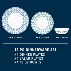 Alternative view of Corelle? Global Collection Northern Pines 12-piece Dinnerware Set. Service for 4