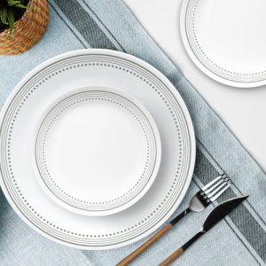 Alternative view of Corelle® Mystic Gray 12-piece Dinnerware Set. Service for 4
