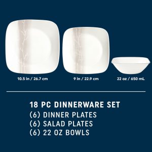 Alternative view of Corelle® Square Wandering Grove 18-piece Dinnerware Set. Service for 6