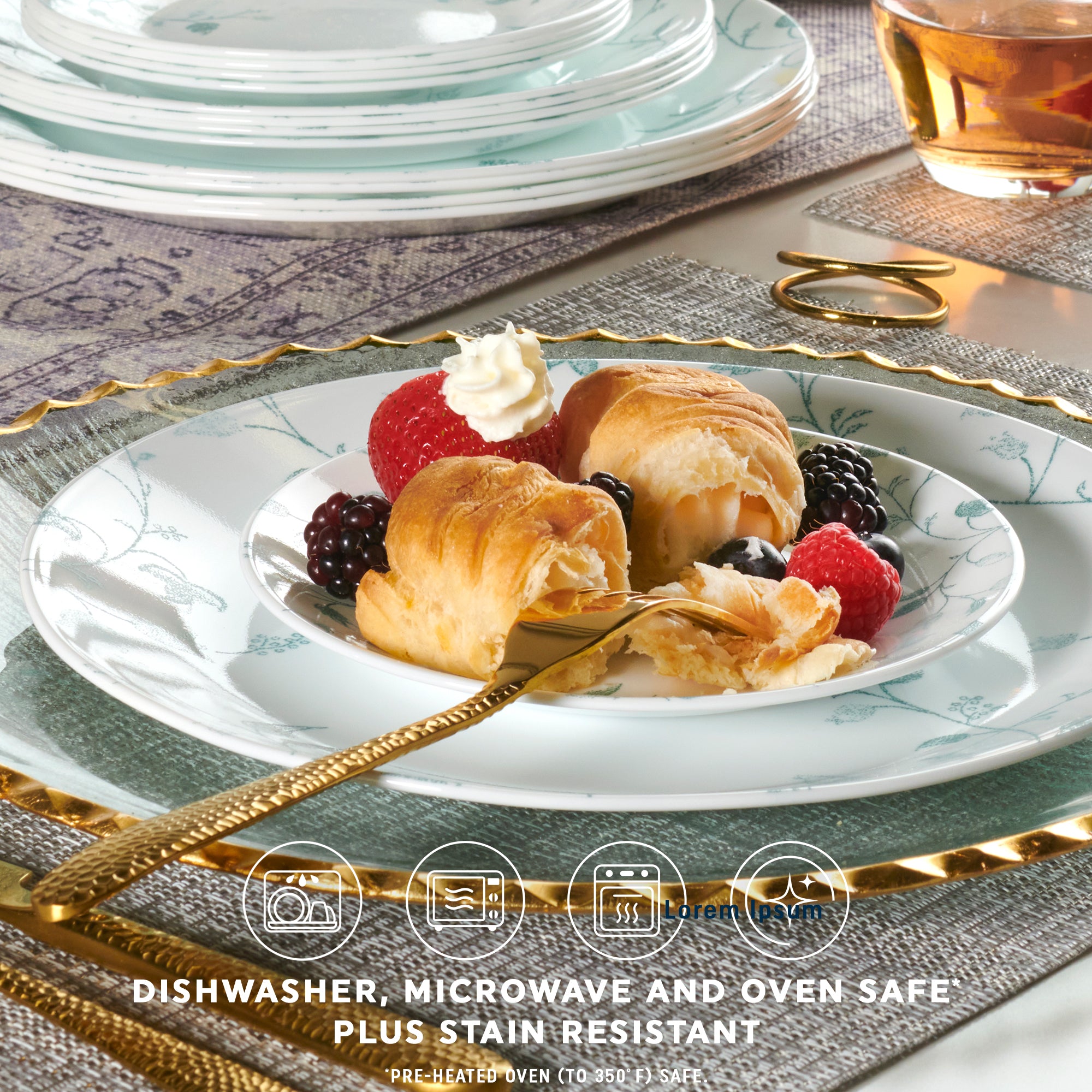 Corelle® Chambord 18-piece Dinnerware Set. Service for 6 - Image 4